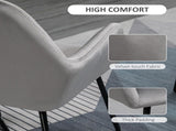 Modern Arm Chair Upholstered Accent Chair with Metal Base for Living Room Grey T3398P328182