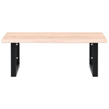 Basin Shelf Wall Mounted Steel and Solid Wood Oak 3302593