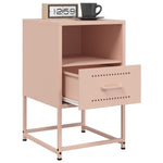 ZNTS Bedside Cabinets 2 pcs Pink 36x39x60.5 cm Steel 846557