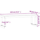 Work Table Overshelf 110x30x35 cm Stainless Steel 376448