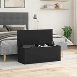 Storage Box Black 90x35x35 cm Engineered Wood 840682
