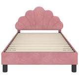 Children's Bed Frame with Headboard Pink 90 x 200 cm Velvet 42011165
