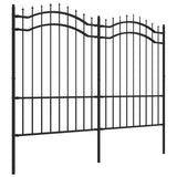 Garden Fence with Spear Top Black 239x150 cm Powder-coated Steel 151082