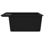 ZNTS Kitchen Sink with Overflow Hole Black Granite 147061