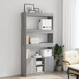 Highboard Grey Sonoma 92x33x180 cm Engineered Wood 3309623