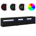 TV Cabinets 2 pcs Black oak 195 x 35 x 40 cm Engineered wood 3332494