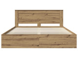 Bed Frame with Drawer Artisian Oak 150 x 200 cm Solid Pine Wood 3410079