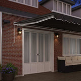 Awning Frame with LED Strip Lights White 600 x 300 cm Aluminium 313204