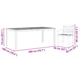 Garden Dining Set 7 pcs Brown Solid Acacia Wood 3375654
