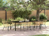 Garden Dining Set 7 pcs Brown Poly Rattan 3380902
