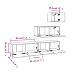 ZNTS 4 Piece TV Cabinet Set White Engineered Wood 3114646