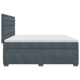 Box Spring Bed with Mattress Dark Grey 200x200 cm Velvet 3291015