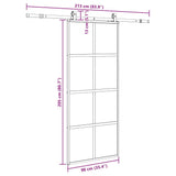 Sliding Door with Hardware Set Black 90x205 cm Tempered Glass 3375976