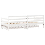 Daybed with Drawers without Mattress White 90x190 cm Single Solid Wood 3302062