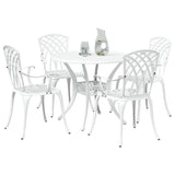 Garden Dining Set 5 pcs White Aluminium 3334718