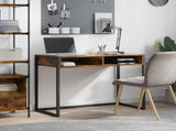 Desk with Storage Smoke Oak 100 x 50 x 75 cm Engineered Wood 886476