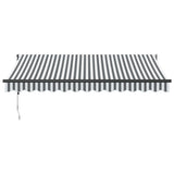 Retractable Awning Anthracite and White 3.5x2.5 m Fabric&Aluminium 3216119