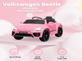 Volkswagen Beetle Licensed 12V Ride on Car w/ Remote Control, Suspension Wheels, Soft Start, Lights, T3398P348454