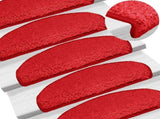 Stair Mats 15 pcs 65x21x4 cm Red Half Round Large 133907