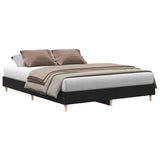 Bed Frame Black Oak 140 x 200 cm Engineered wood 3329282