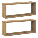 Wall Cube Shelves 2 pcs Artisan Oak 60x15x23 cm Engineered Wood 856589