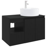 Bathroom Furniture Set 2 pcs Black Engineered Wood 3404075