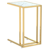 Computer Side Table White Marble 50x35x65 cm Tempered Glass 331648