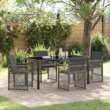 Garden Dining Set 5 pcs Grey Poly Rattan 3380627