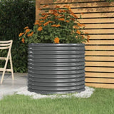 Garden Planter Galvanised Steel 80x80x68 cm Anthracite 318861