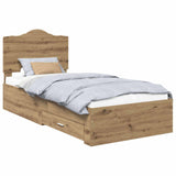 Bed Frame with Drawer Artisan Oak 100 x 200 cm Engineered Wood 3413647