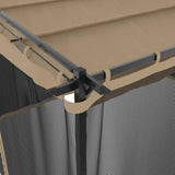 Gazebo with Mesh Walls Taupe 4x3 m Steel 4003913
