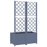 ZNTS Garden Planter with Trellis Dark Grey 80x40x136 cm PP 318251