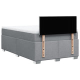 Box Spring Bed with Mattress Light Grey 120x200 cm Fabric 3285855