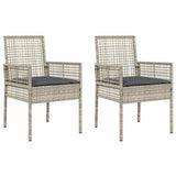 Garden Chair 2 pcs Light Grey 55 x 53 x 85 cm Poly Rattan 42003450