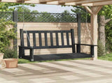 Garden Swing Bench with Metal Chains Black Solid Wood Fir 4008978