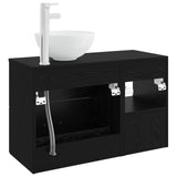 Bathroom Furniture Set 2 pcs Black Oak Engineered Wood 3403873