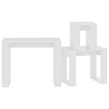 808603 Nesting Tables 3 pcs White Engineered Wood