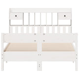 Bookcase Bed without Mattress White 135x190cm Double Solid Wood Pine 3323042