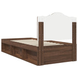 Bed Frame with Headboard Brown Oak 100 x 200 cm Solid Pine Wood 3413350