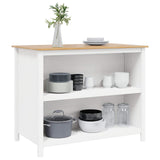 Kitchen Islands HILL White 112 x 66 x 90 cm Solid Pine Wood 42025036