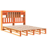 Bookcase Bed without Mattress Wax Brown 160x200 cm Solid Wood Pine 3323967