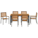 Garden Dining Set 7 pcs Grey and Natural Poly Rattan 3365500