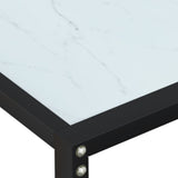 Console Table White Marble 220x35x75.5cm Tempered Glass 331692