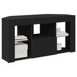 Corner LED TV Cabinet Black 100 x 40 x 50 cm Engineered Wood 889796