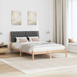 Bed Frame with Headboard Dark Grey 140 x 200 cm Solid Pine Wood 878815