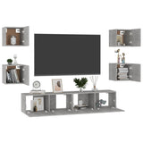 6 Piece TV Cabinet Set Concrete Grey Engineered Wood 3079082