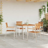 Garden Chair 4 pcs Solid Teak Wood and Stainless Steel 42006200
