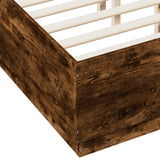 Bed Frame with LED without Mattress Smoked Oak 120x190 cm Small Double 3209657