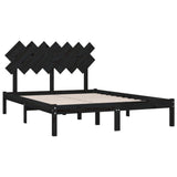 Bed Frame without Mattress Black 140x190 cm Solid Wood 3104852