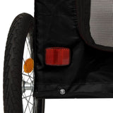 ZNTS Pet Bike Trailer Black Oxford Fabric and Iron 93863